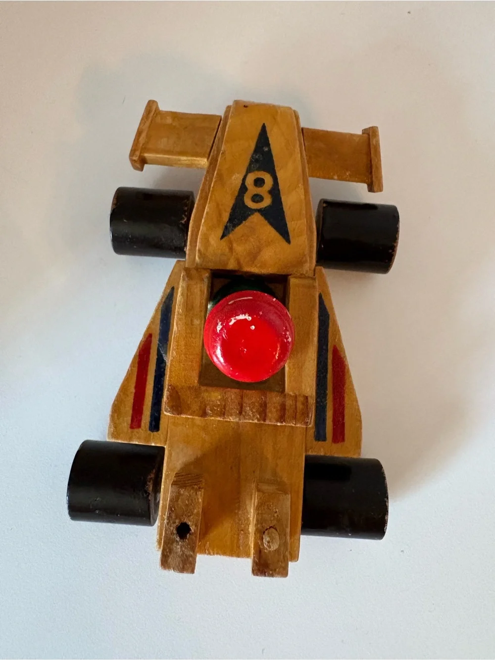 Vintage Handmade Wooden Toy Car Vehicle Set 7 Pieces Mid-Century